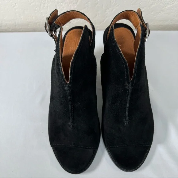 Frye Courtney Slingback Peep Toe Leather Block Heeled Sandals Mules Size 6.5 - Picture 4 of 13